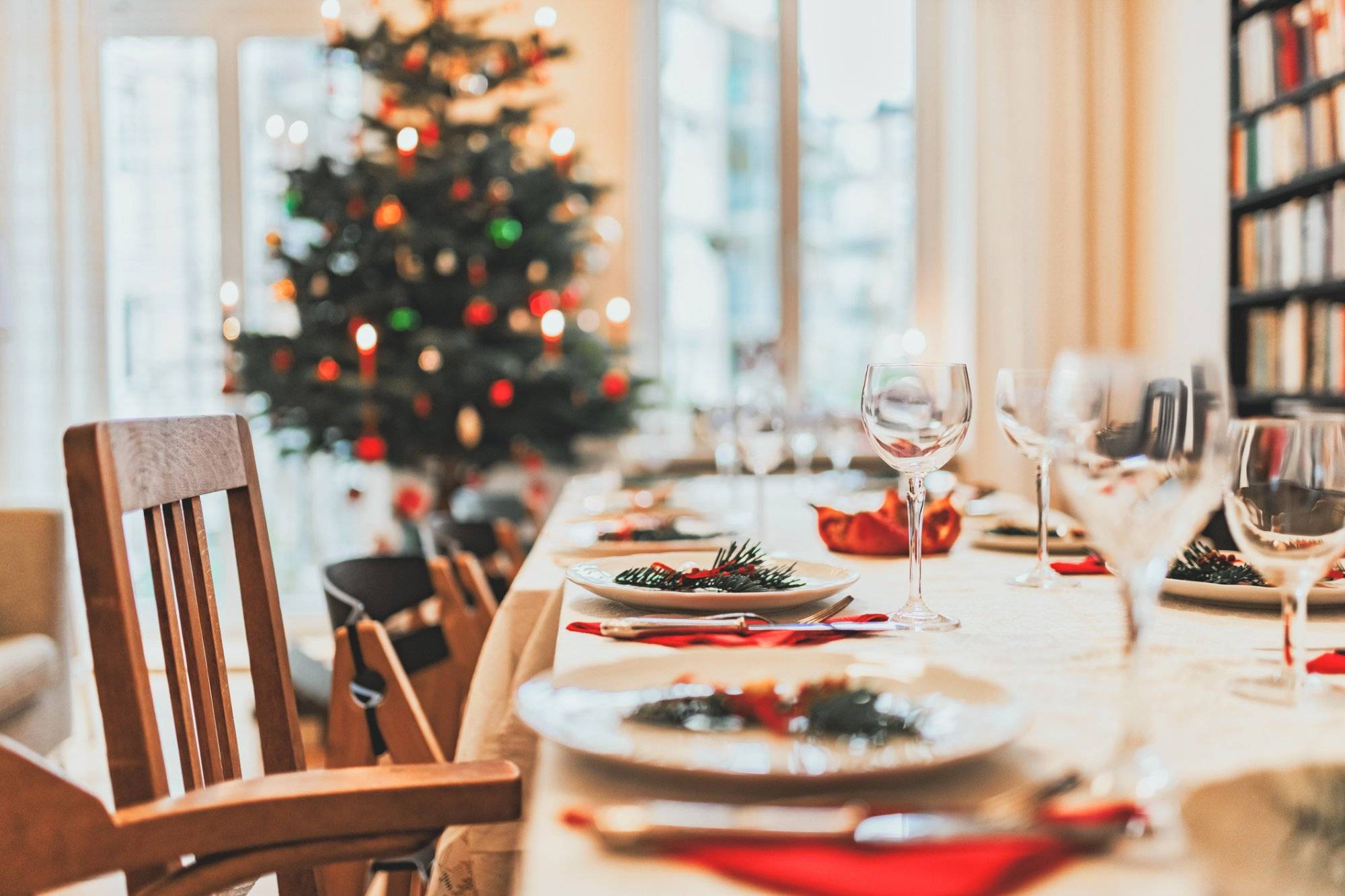 christmas dining table festive decorated christmas dining table